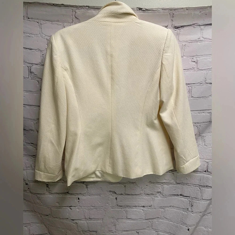 5/$20 KENSIE Cream Textured Blazer Jacket‎ Wmns Sz M Office Siren Corpcore GUC - Picture 6 of 7
